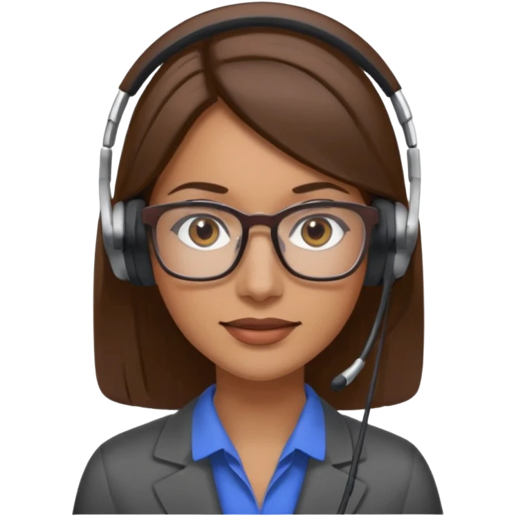 a woman in her 30´s, with medium brown straight hair, long. Grey eyes, working as an educator emoji