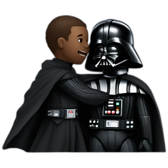 darth vader hugging a glizzy emoji
