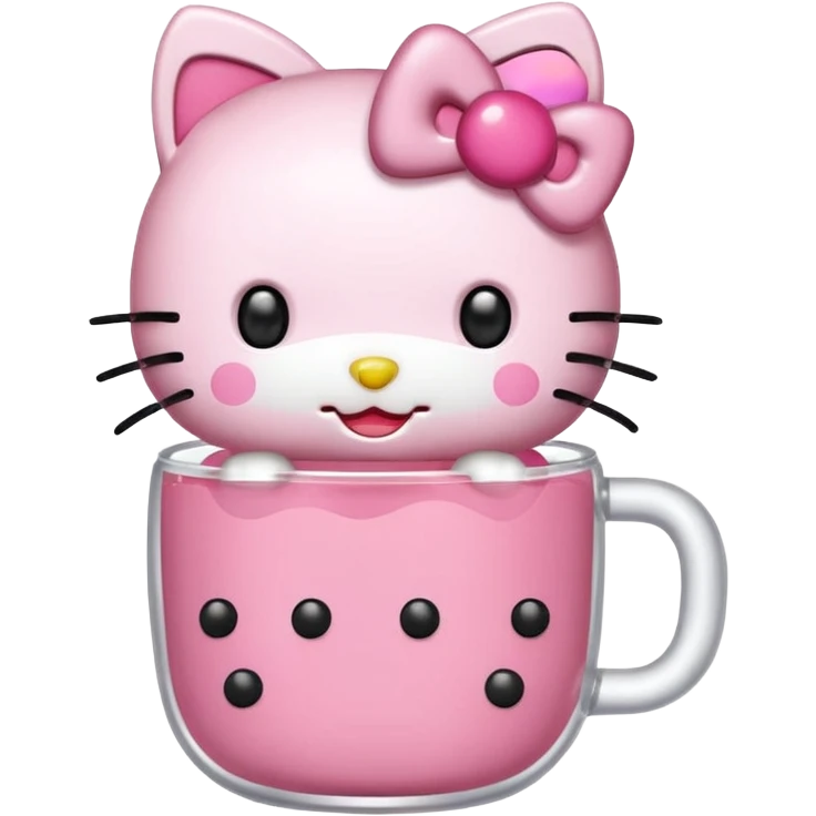 Hello kitty boba  emoji