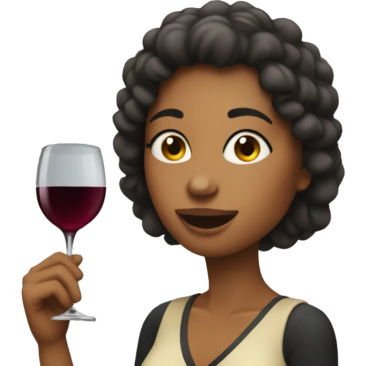 Woman drinking wine emoji