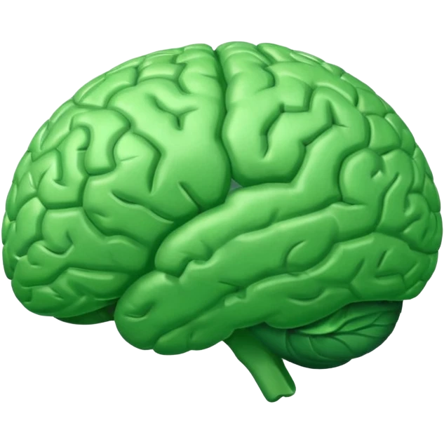green brain with health logo on it emoji
