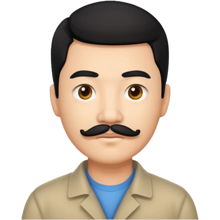 chinese guy w,th black hair and mustache emoji