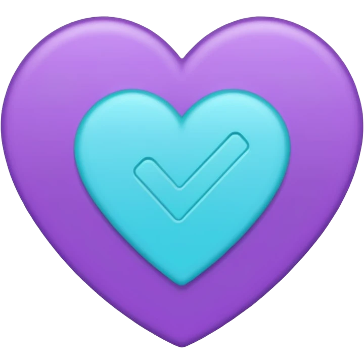 purple and cian checkmark emoji