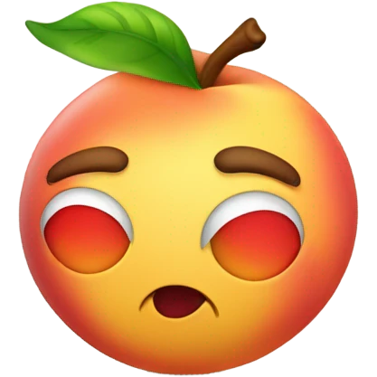 Curvy peach sticking tongue out  emoji