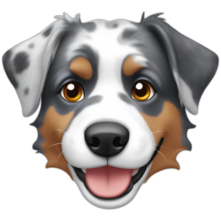Blue merle and red bi aussies emoji