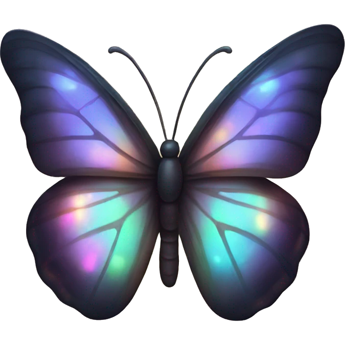 Dark iridescent butterfly glowing emoji