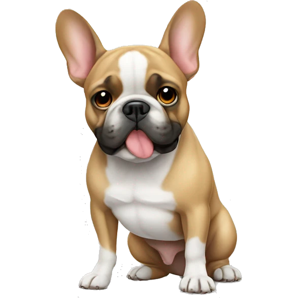 Big french bulldog with white chest emoji
