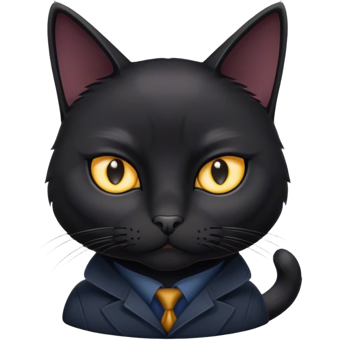 a black cat who is a detective emoji