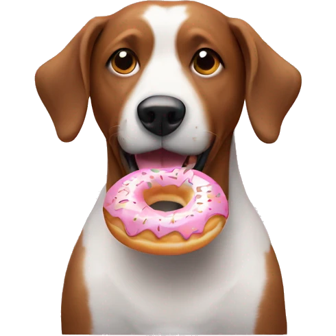 Dog eating donut emoji