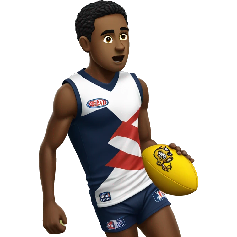 young afl player in action emoji