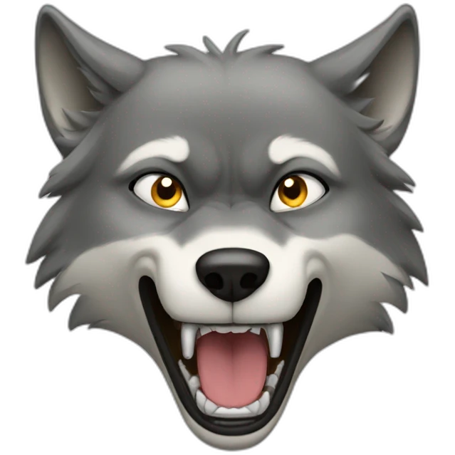 female wolf growling emoji