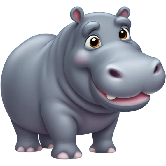 Cute hippo emoji