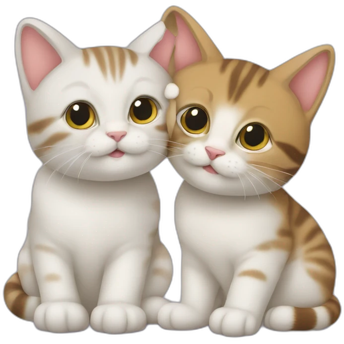 Deux chats qui font un bébé chat emoji