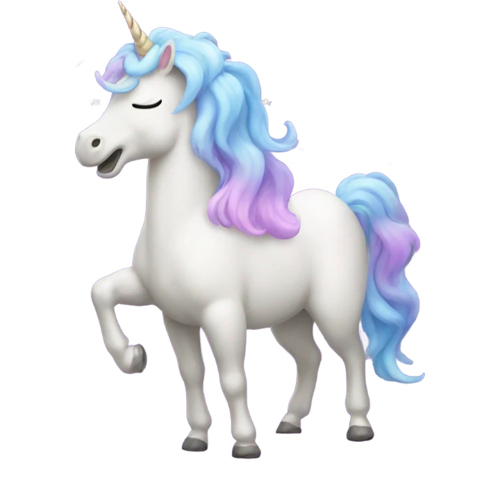 A unicorn farting emoji