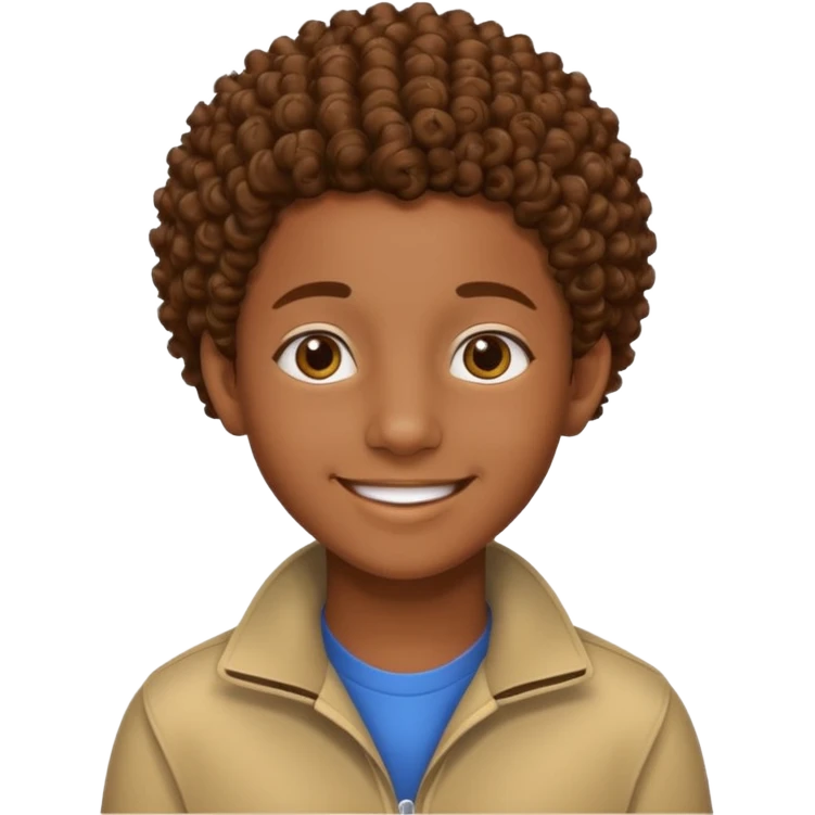 an african teen with mid taper his hair is curly emoji