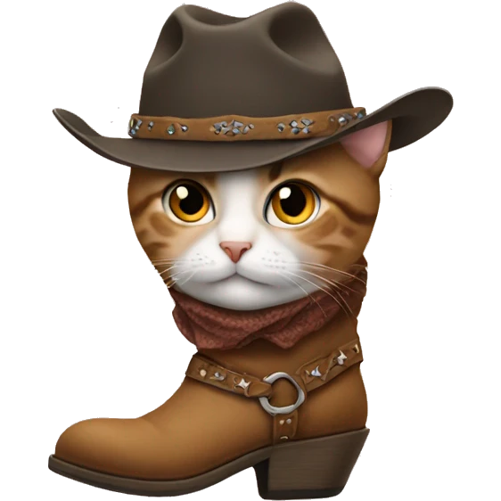 cat in cowboy boots emoji
