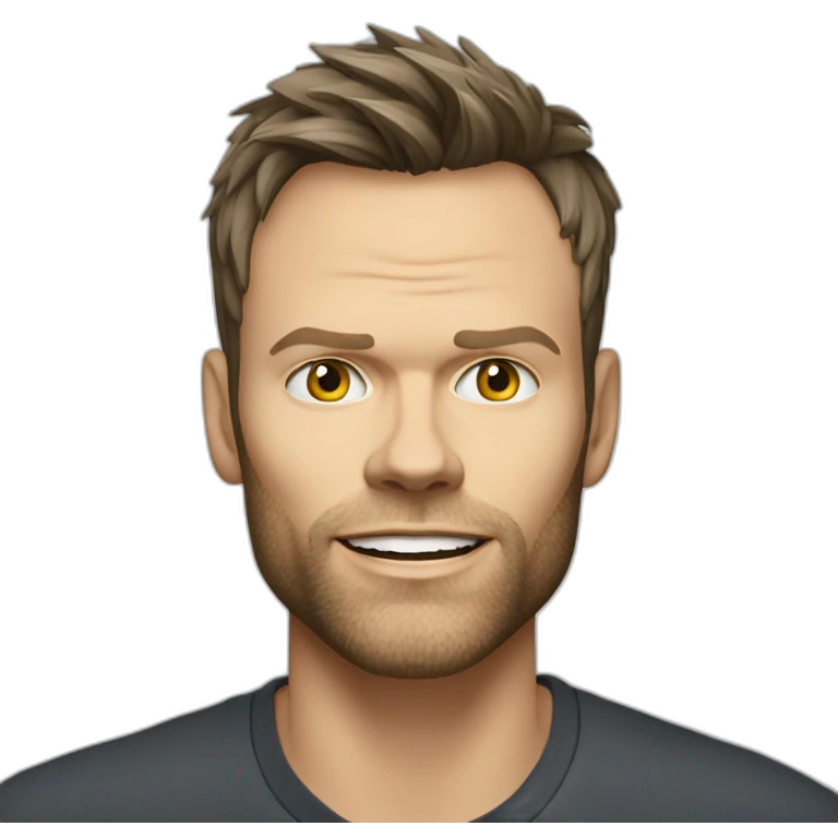 Joel McHale with gray eyes emoji