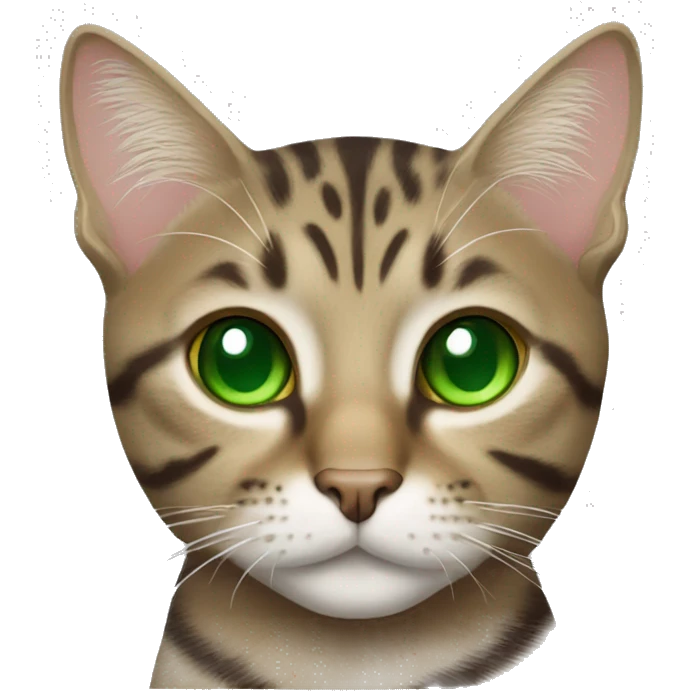 tabby cat with green eyes emoji