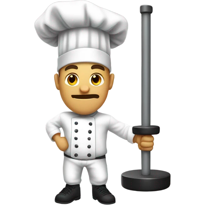 Chef lifting weights emoji