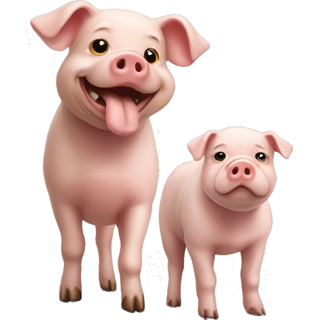 Pig with dog emoji