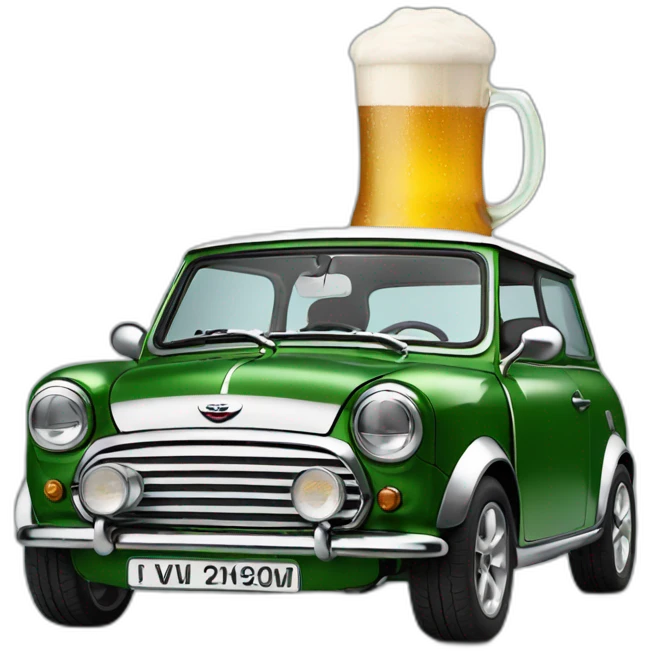 mini-cooper drinking beer emoji