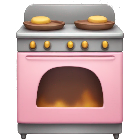 A oven emoji that has a cute pudding theme  with a yellow, pink, and brown pastel color theme emoji
