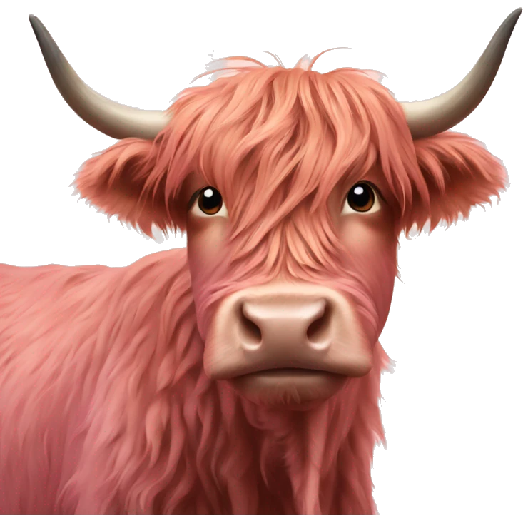 Pink highland cow emoji