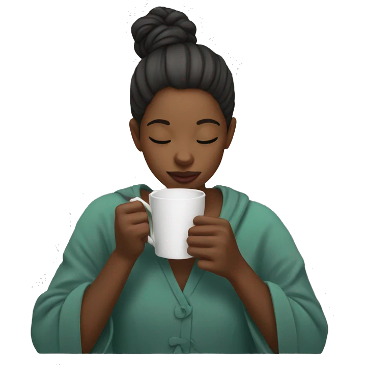 Girl sipping tea emoji
