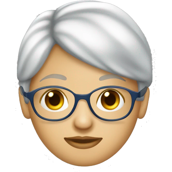 mujer rubia, pelo tomado , lentes aviador y polleros azul, joven   emoji