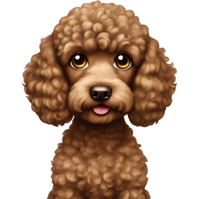 Brown puppy poodle emoji