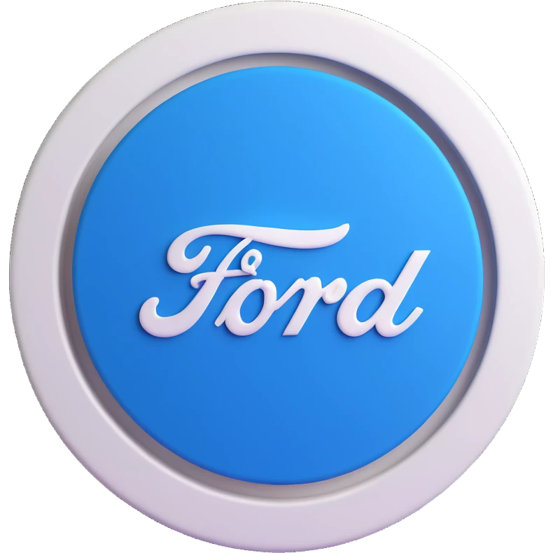 3D circular pattern with white "Ford" text in the center, blue and white color scheme, modern style emoji