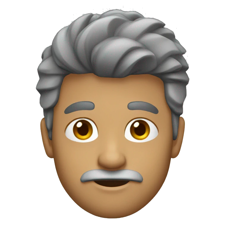 hombre pelo gris sin barba emoji