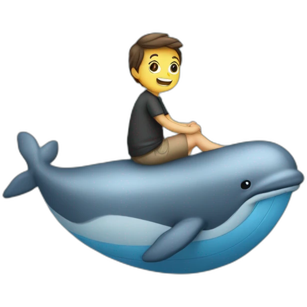 Un humain sur une baleine emoji
