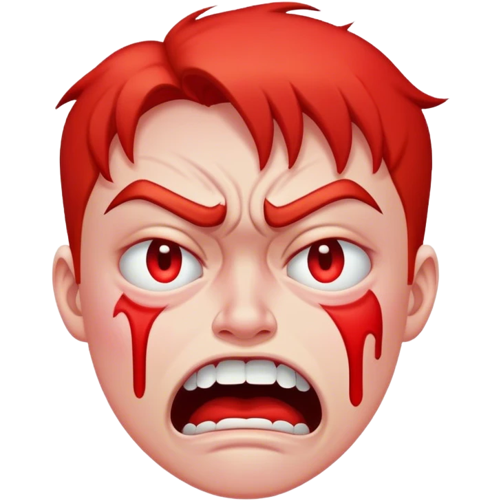 A mad red face crying of rage ness  emoji