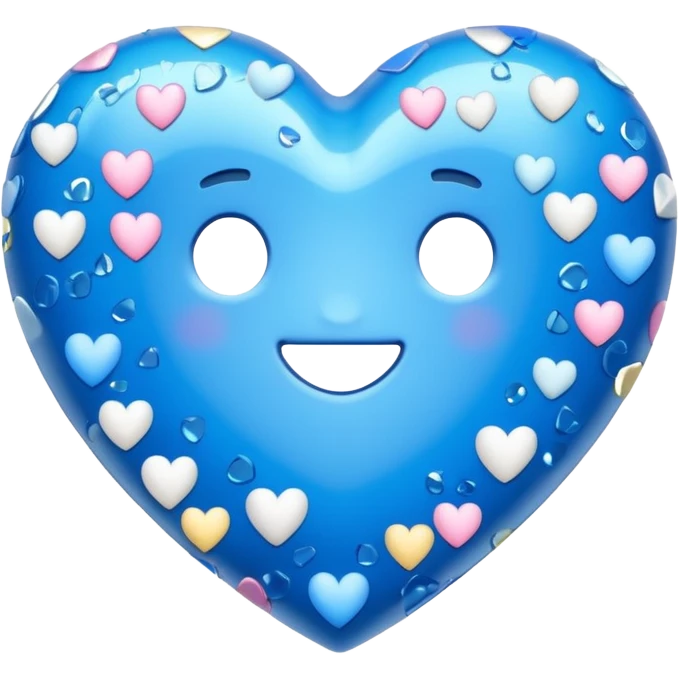 blue heart with confetti emoji