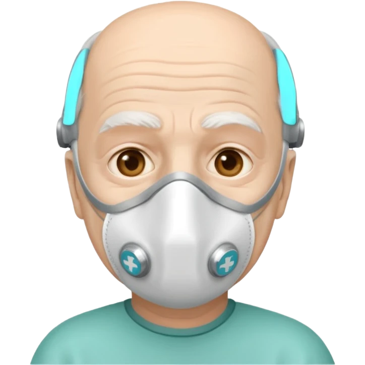 old man with simple ambulance mask  emoji