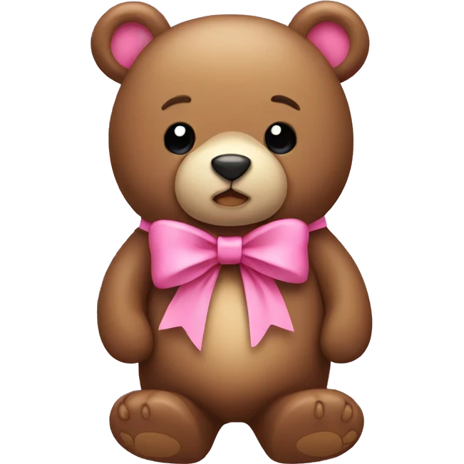 Bear with pink bow emoji