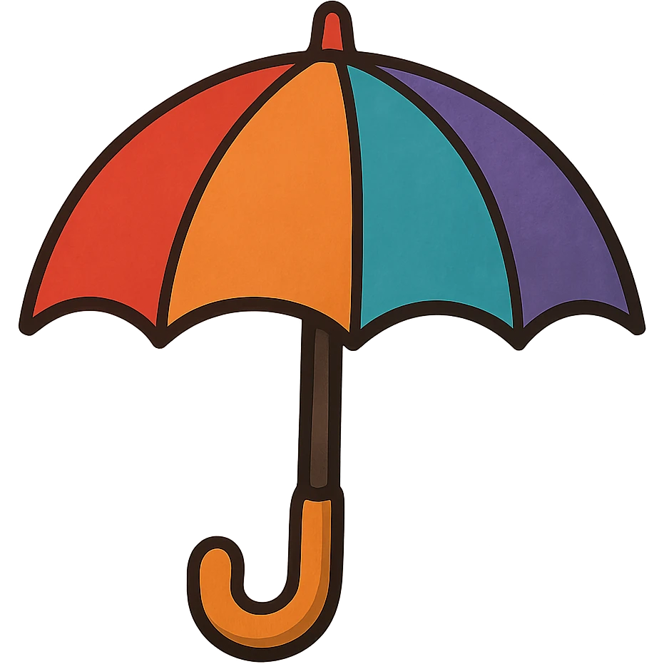 bold ghibli style icon of an umbrella emoji