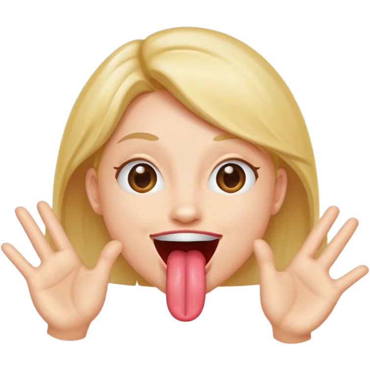 person with tongue out, hands at the sides, mouth open, playful expression emoji
