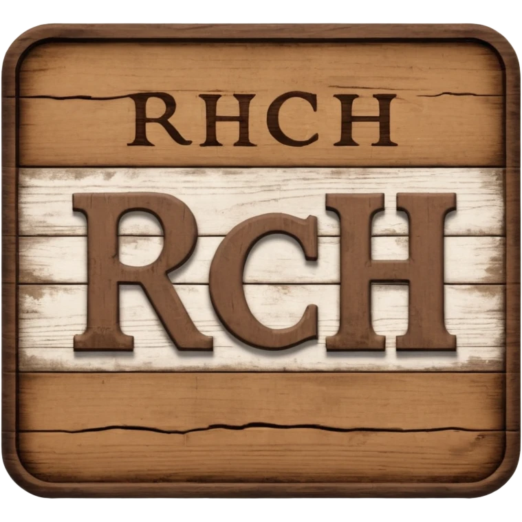 a sign with only the word "RCH" written on it in capital letters emoji
