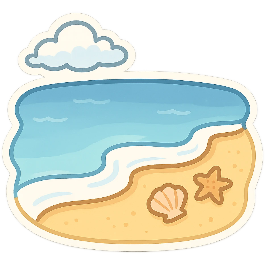 大海与海滩 emoji