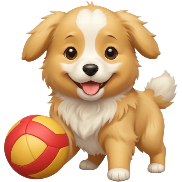 cute white dog with a ball emoji