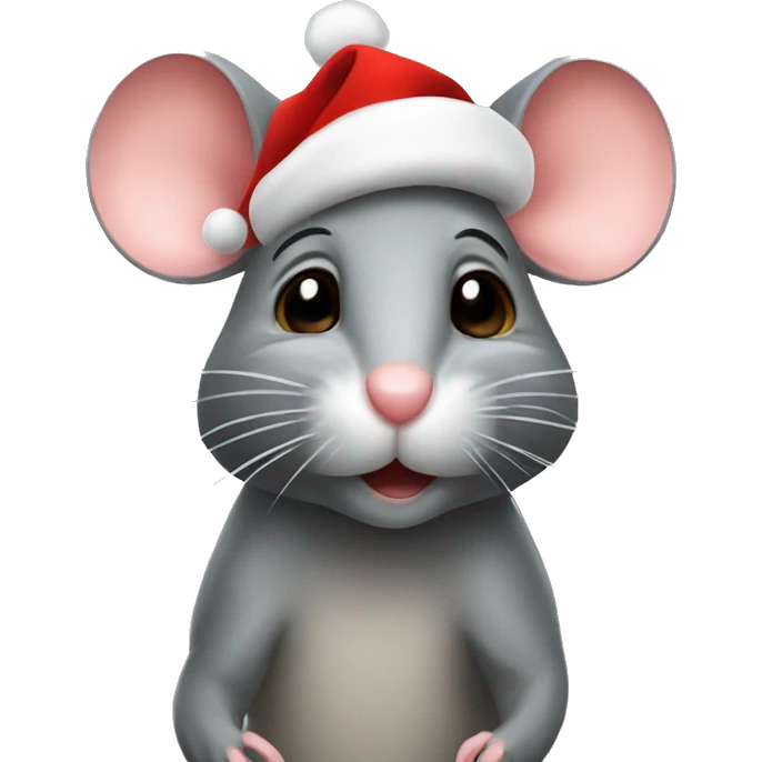 Mouse with christmashat emoji