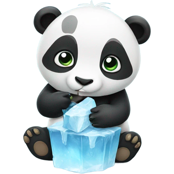 Panda eating ice cr emoji