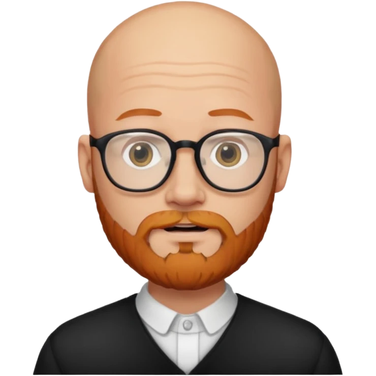 bald man with glasses and ginger beard emoji