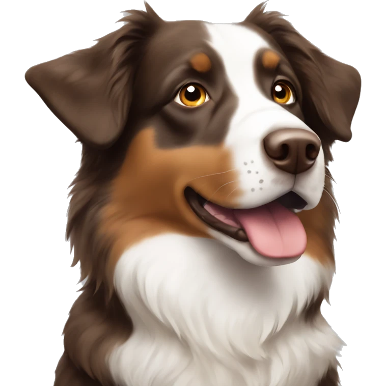 Brown and white Australian shepherd  emoji