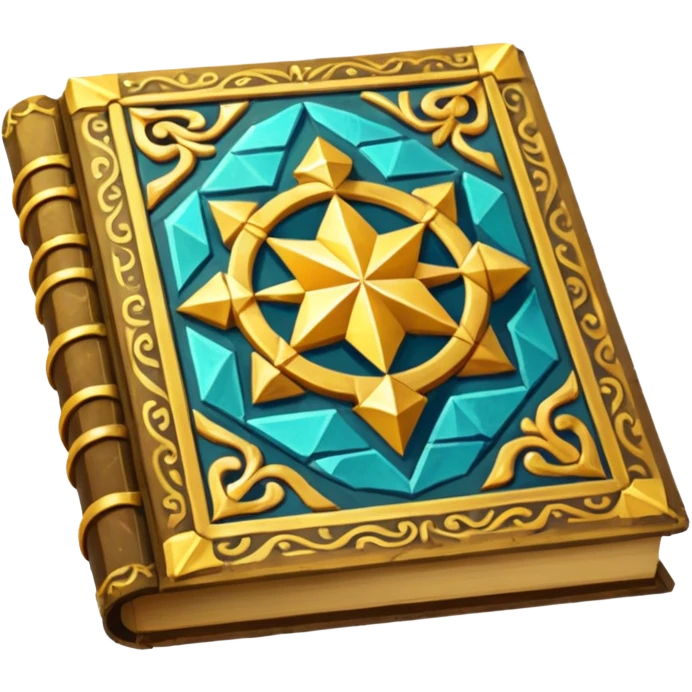 fantasy magic golden book low poly emoji