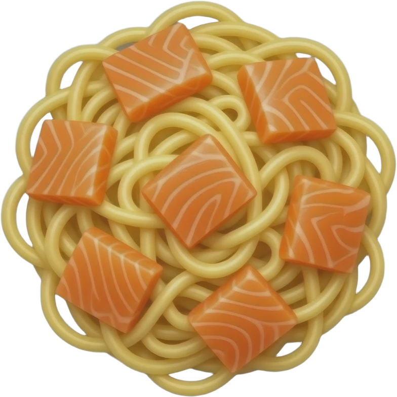 Pasta with a lot of salmon emoji