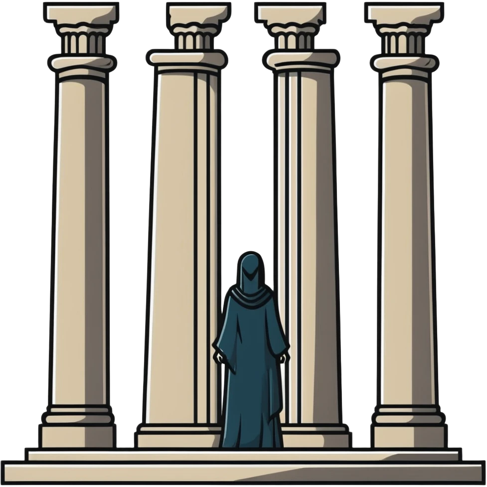 High Priestess tarot card with mysterious woman between two pillars emoji