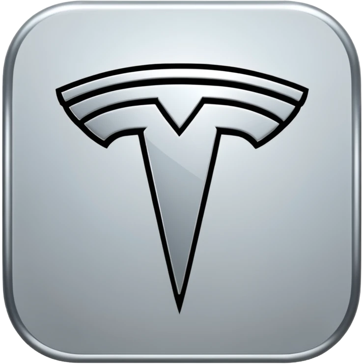 Tesla logo silver emoji